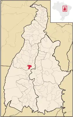 Location in Tocantins state