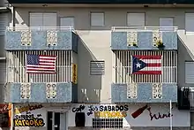 Image 15US and Puerto Rico flags on a building in Puerto Rico (from Culture of Puerto Rico)