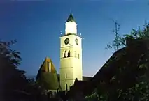 Uberlingen Munster tower at night