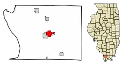 Location of Anna in Union County, Illinois