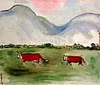 Untitled Cows in a Field, 1927
