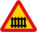 Level crossing ahead (with gates)