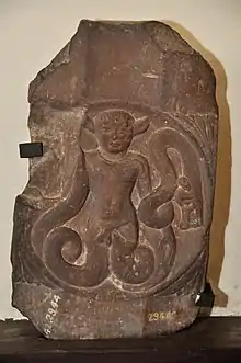 An anguiped, also seen in Hellenistic and Roman art, Mathura art, c. 1st century BCE.