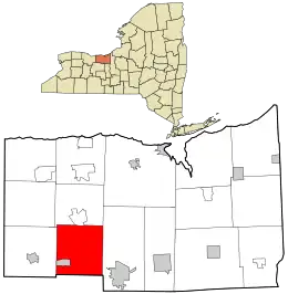 Location in Wayne County and the state of New York.
