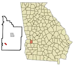 Location in Webster County and the state of Georgia