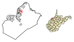 Location of North Hills in Wood County, West Virginia.