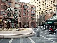 The Four Seasons Fountain on the public plaza located at One Worldwide Plaza, New York, New York