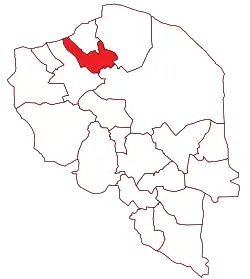 Location of Zarand County in Kerman province