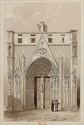 Façade l'église du Saint-Sépulcre de Paris à la fin du XVIIIe&nbsp;siècle