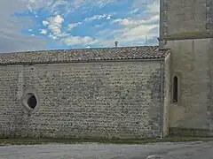 Détail de l’appareillage des galets en opus spicatum.