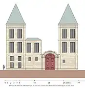 Restitution de la façade côté rue des Bons Enfants de l'hôtel de la Roche-Guyon.