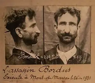 Photo d'identité judiciaire d'Étienne Bordus.