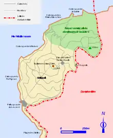 Carte schématisée en couleur.