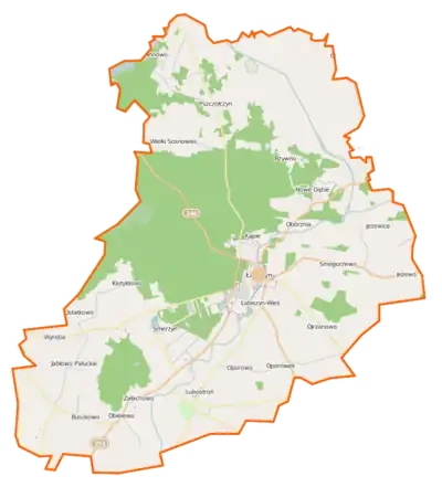 Localisation du village au sein de la gmina Łabiszyn.