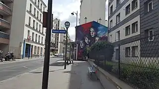 Œuvre de l'artiste C215, rue Pixérécourt, à Paris, dans le 19e&nbsp;arrondissement.