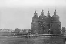 Молебен на площади перед Воскресенским собором в Екатеринодаре, 1864 год.