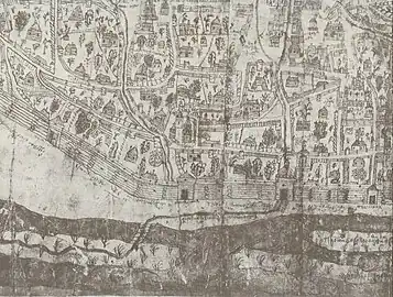 1695. Retranscription du plan d'Ivan Ouchakov (1695). Potchaïna.