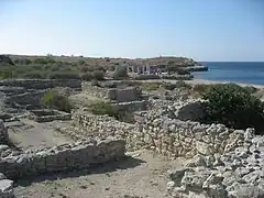 Ruines à Chersonèse et les rives de la mer Noire.