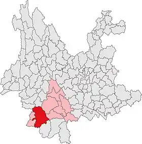 Localisation de Láncāng lāhùzú Zìzhìxiàn