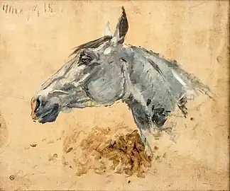 Henri de Toulouse-Lautrec, Cheval blanc Gazelle, 1881.