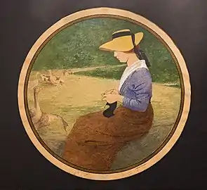 La Gardienne d'oie, aquarelle sur papier.