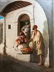 Marchand d'orange dans une ruelle d'Orient - Hippolyte Lazerges