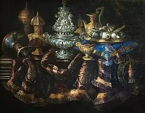 Nature morte aux pièces d'orfèvrerie Antonio Tibaldi