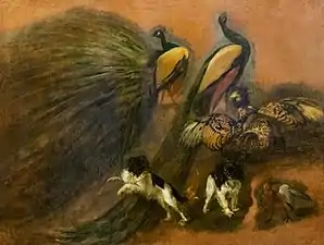 Paons, chiens et oiseaux - Pieter Boel