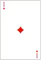 Schéma d'un as de carreau dont la valeur est indiquée d'un « 1 » au lieu d'un « A ».