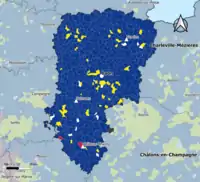 Candidat arrivé en tête au 1er&nbsp;tour par commune.  Emmanuel MacronMarine Le PenJean-Luc MélenchonDeux à égalité