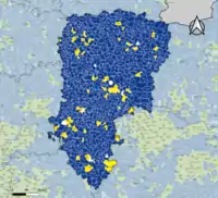 Candidat arrivé en tête au 2d&nbsp;tour par commune.  Emmanuel MacronMarine Le PenÉgalité