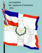 Drapeau du 1er&nbsp;bataillon du 10e&nbsp;régiment d'infanterie de ligne de 1793 à 1804