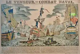 Le combat du "Vengeur" (image d'Épinal)