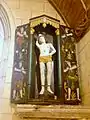 La chapelle Saint-Sébastien de Garnilis : le retable de saint Sébastien (XVIe siècle).