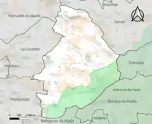 Carte de la ZNIEFF de type 1 localisée sur la commune.