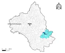 Aguessac dans l'intercommunalité en 2020.