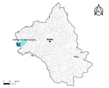 Vailhourles dans le canton de Villefranche-de-Rouergue en 2020.