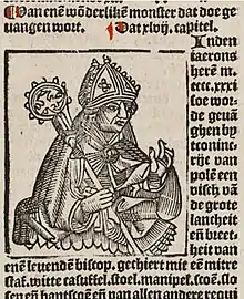 1517, Cornelius Aurelius, Cronycke van Hollandt, Zeelandts and Vrieslant, poisson évêque, 275v