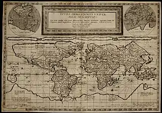 Totius Orbis Cogniti Universalis de Gerard Jode, 35&nbsp;×&nbsp;50&nbsp;cm.