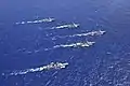 L’USS&nbsp;John Paul Jones&nbsp;(DDG-53), l’USS&nbsp;Shoup, le JDS&nbsp;Chōkai, le ROKS&nbsp;Sejong le Grand&nbsp;(DDG-991) et le ROKS Gang Gam Chan manœuvrent en formation lors de l’exercice Pacific Dragon 2016, le 25 juin 2016.
