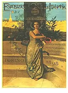 Affiche de l'exposition générale italienne de 1898 à Turin.