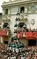 Premier tres de nou descarregat des Castellers de Vilafranca, 30/08/1989.