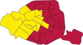 Nuance politique des candidats arrivés en tête au 1er tour.