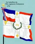 Drapeau du 1er&nbsp;bataillon du 101e&nbsp;régiment d'infanterie de ligne de 1791 à 1793