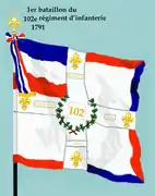 Drapeau du 1er&nbsp;bataillon du 102e&nbsp;régiment d'infanterie de ligne de 1791 à 1793