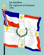 Drapeau du 1er&nbsp;bataillon du 15e&nbsp;régiment d'infanterie de ligne de 1791 à 1793