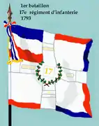 Drapeau du 1er bataillon du 17e régiment d'infanterie de ligne de 1793 à 1804