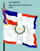Drapeau du 1er bataillon du 20e régiment d'infanterie de ligne de 1793 à 1804