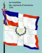 Drapeau du 1er&nbsp;bataillon du 22e&nbsp;régiment d'infanterie de ligne de 1793 à 1804