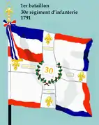 Drapeau du 1er&nbsp;bataillon du 30e&nbsp;régiment d'infanterie de ligne de 1791 à 1793